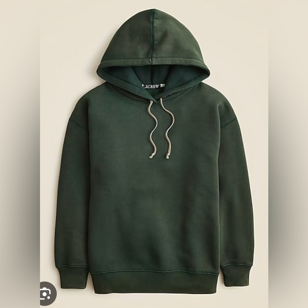 J.Crew Relaxed heritage fleece hoodie in green